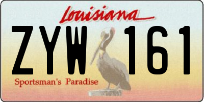 LA license plate ZYW161