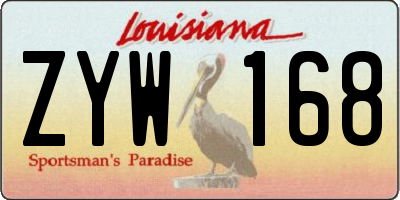 LA license plate ZYW168