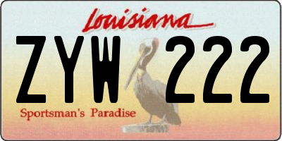 LA license plate ZYW222