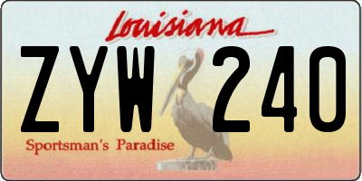 LA license plate ZYW240