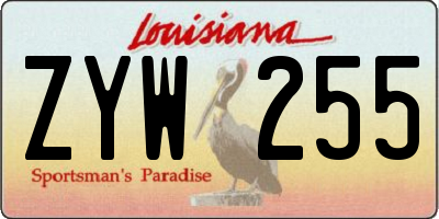 LA license plate ZYW255