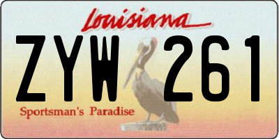 LA license plate ZYW261