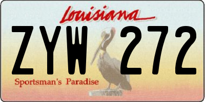 LA license plate ZYW272