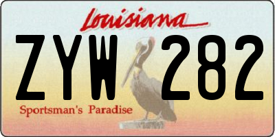 LA license plate ZYW282
