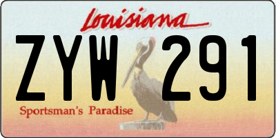 LA license plate ZYW291