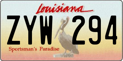 LA license plate ZYW294