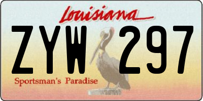 LA license plate ZYW297