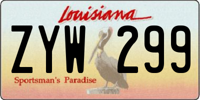 LA license plate ZYW299