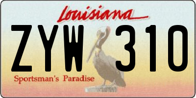 LA license plate ZYW310