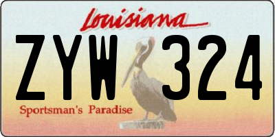 LA license plate ZYW324