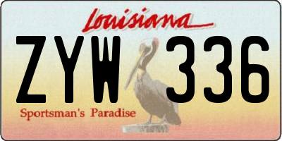 LA license plate ZYW336