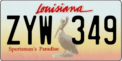 LA license plate ZYW349