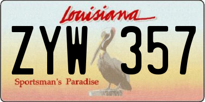 LA license plate ZYW357
