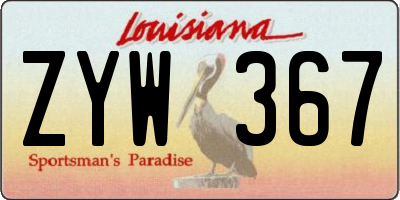 LA license plate ZYW367