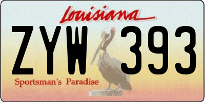 LA license plate ZYW393