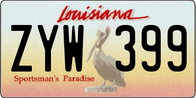 LA license plate ZYW399