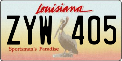 LA license plate ZYW405