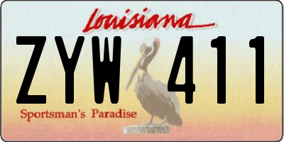 LA license plate ZYW411