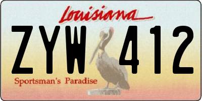 LA license plate ZYW412