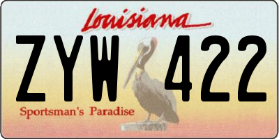 LA license plate ZYW422