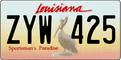LA license plate ZYW425