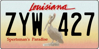 LA license plate ZYW427
