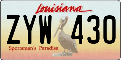LA license plate ZYW430