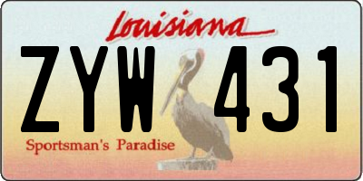 LA license plate ZYW431