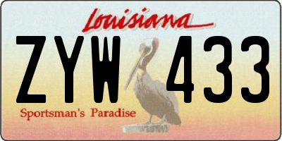 LA license plate ZYW433