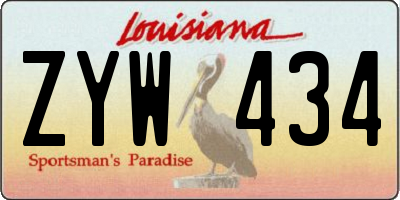 LA license plate ZYW434