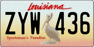 LA license plate ZYW436