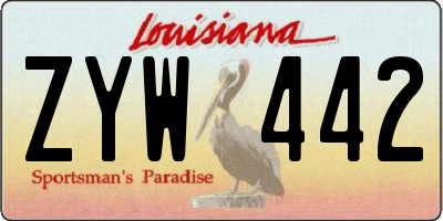 LA license plate ZYW442