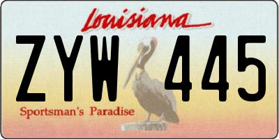 LA license plate ZYW445