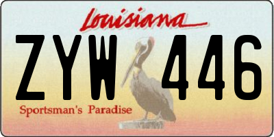 LA license plate ZYW446