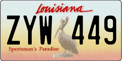 LA license plate ZYW449