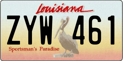 LA license plate ZYW461