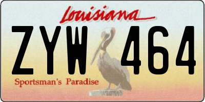 LA license plate ZYW464