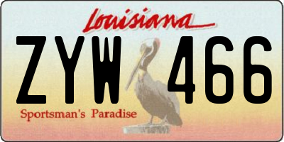 LA license plate ZYW466