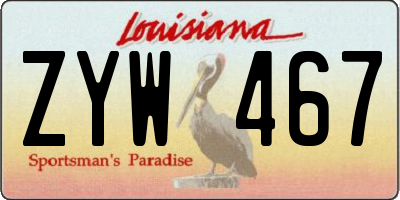 LA license plate ZYW467