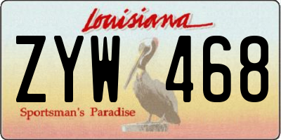 LA license plate ZYW468