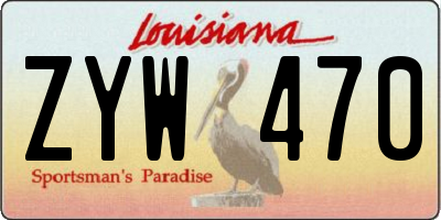 LA license plate ZYW470