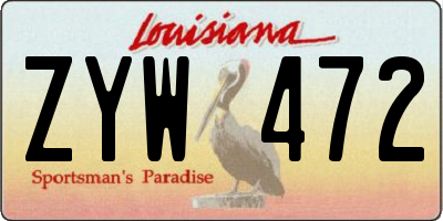 LA license plate ZYW472