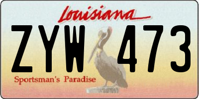LA license plate ZYW473
