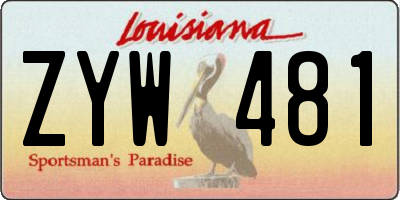 LA license plate ZYW481