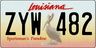 LA license plate ZYW482