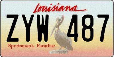 LA license plate ZYW487