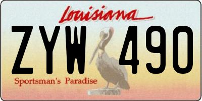 LA license plate ZYW490