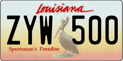 LA license plate ZYW500