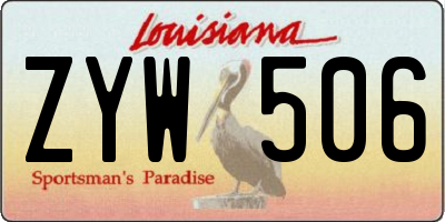 LA license plate ZYW506