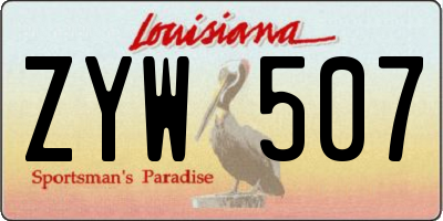 LA license plate ZYW507